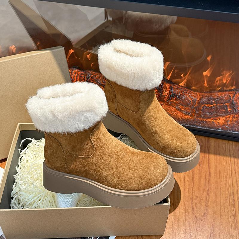 

Удобные массивные ботинки на платформе с мехом женские 2025 зимние пушистые меховые ботильоны на толстой подошве из замши теплые плюшевые повседневные ботинки 40 хаки