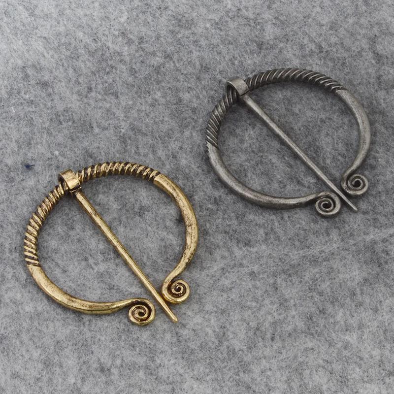 Ancient Bronze Silver Color Pin Belt Nordic Buckles Brooch Buckle Cloak Cloak Button Medieval Viking Jewelry Gift for Men