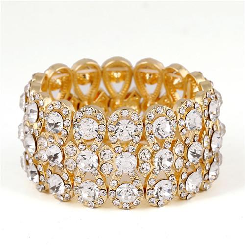 DIEZI Vintage Luxury Fashion Gold Color Arm Wide Jewelry Men Metal Crystal Wedding Bangles Women Bracelets & Bangles Men Jewelry