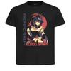 Schwarzes T-Shirt Schwarzes Trikot Japanischer Stil Genshin Impact Kujou Sara