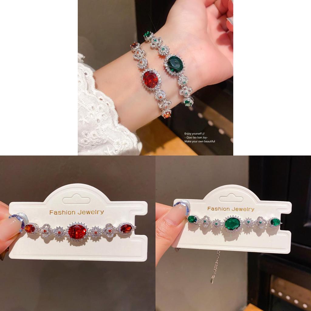 Elegant Zircon Hollow Flower Oval Bracelet For Women Gift Ideas