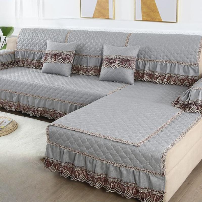 1pcs Fabric Lace Cushion Minimalist All Season Universal Anti Slip Cover Fabric Combination All-in-one Universal Sofa Cover