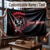 Custom Name Flannel Throw Blanket Motorhead Pattern Warm Home Decoration