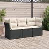 VidaXL Salon de Jardin avec Coussins 3 pcs, Canapés avec Pieds Réglables, Ensemble de Meubles d'Extérieur Patio Terrasse, 3249045