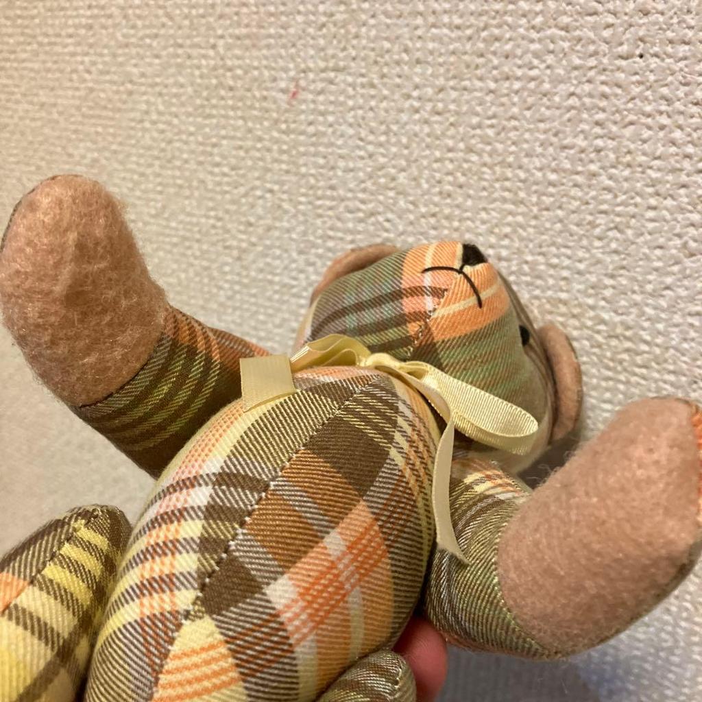 [USED] Mother Goose Forest Checkered Teddy Bear Plush Toy Romantic Garden