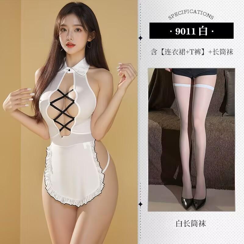 Sexy lingerie Sweet women's clothing Temptation Chest exposed buttocks Pure wind uniform Free maid cover