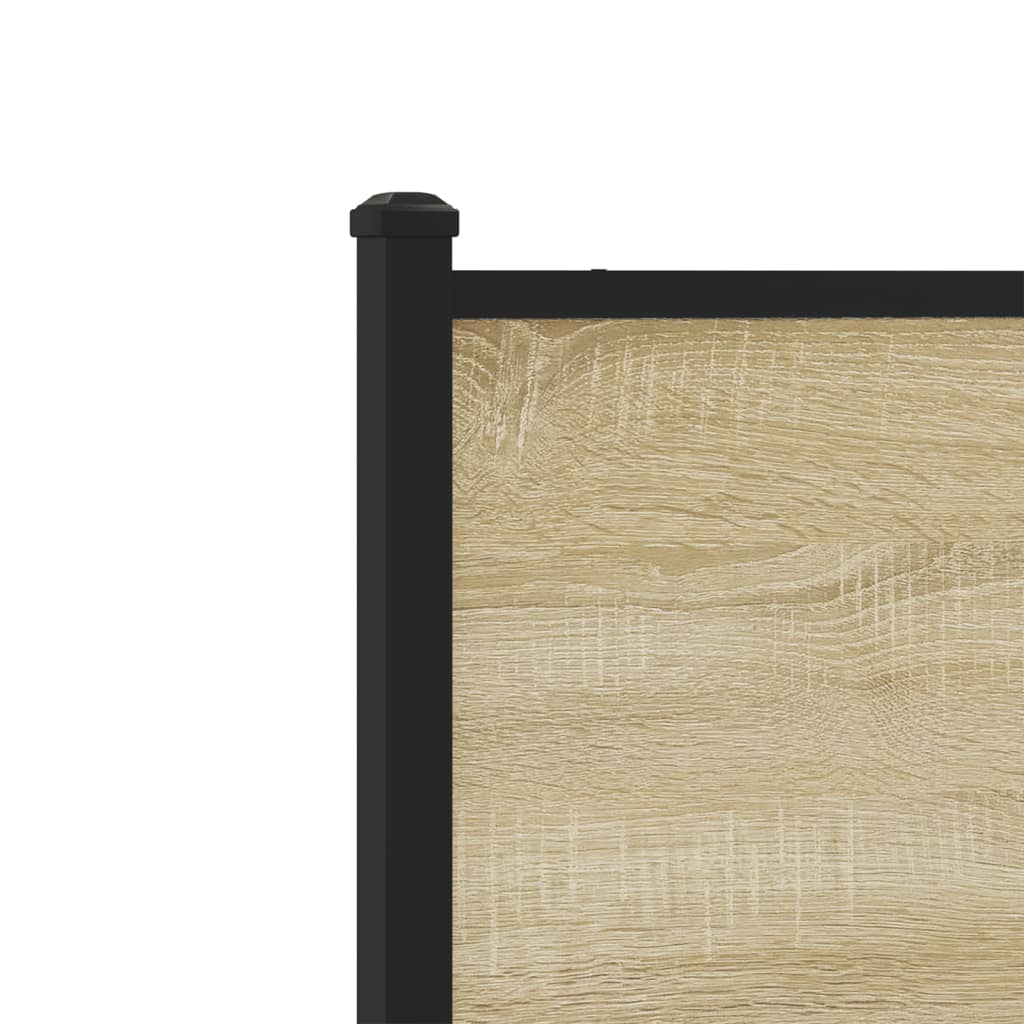 Metal Bed Frame without Mattress Sonoma Oak Finish 150 x 200 cm