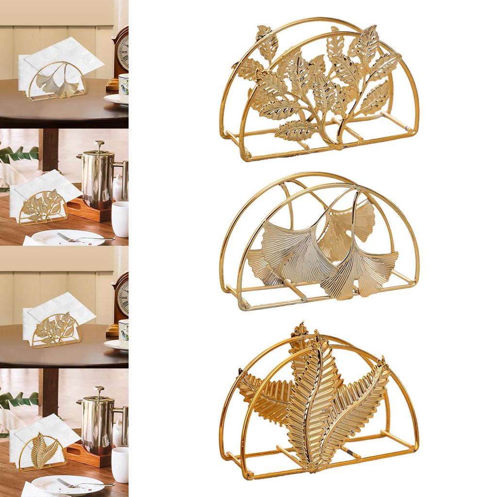 Desktop Ornament Picnic Table Gold European Document File Organizer Table Tissue Storage Holder for Hotel Coffee Shop