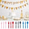 10pc/set Disposable Tableware Solid Color Paper Cup Paper Dining PlateWedding Happy Birthday Decor Baby Shower Party Supplies