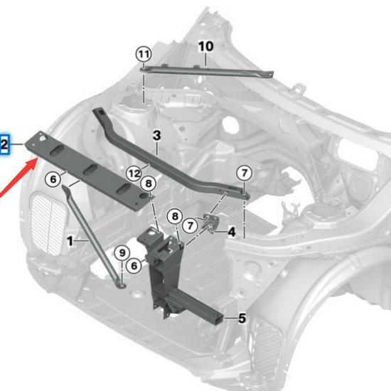 BMW X3/X4 F28/F26 Front Upper Support Plate 51647210501