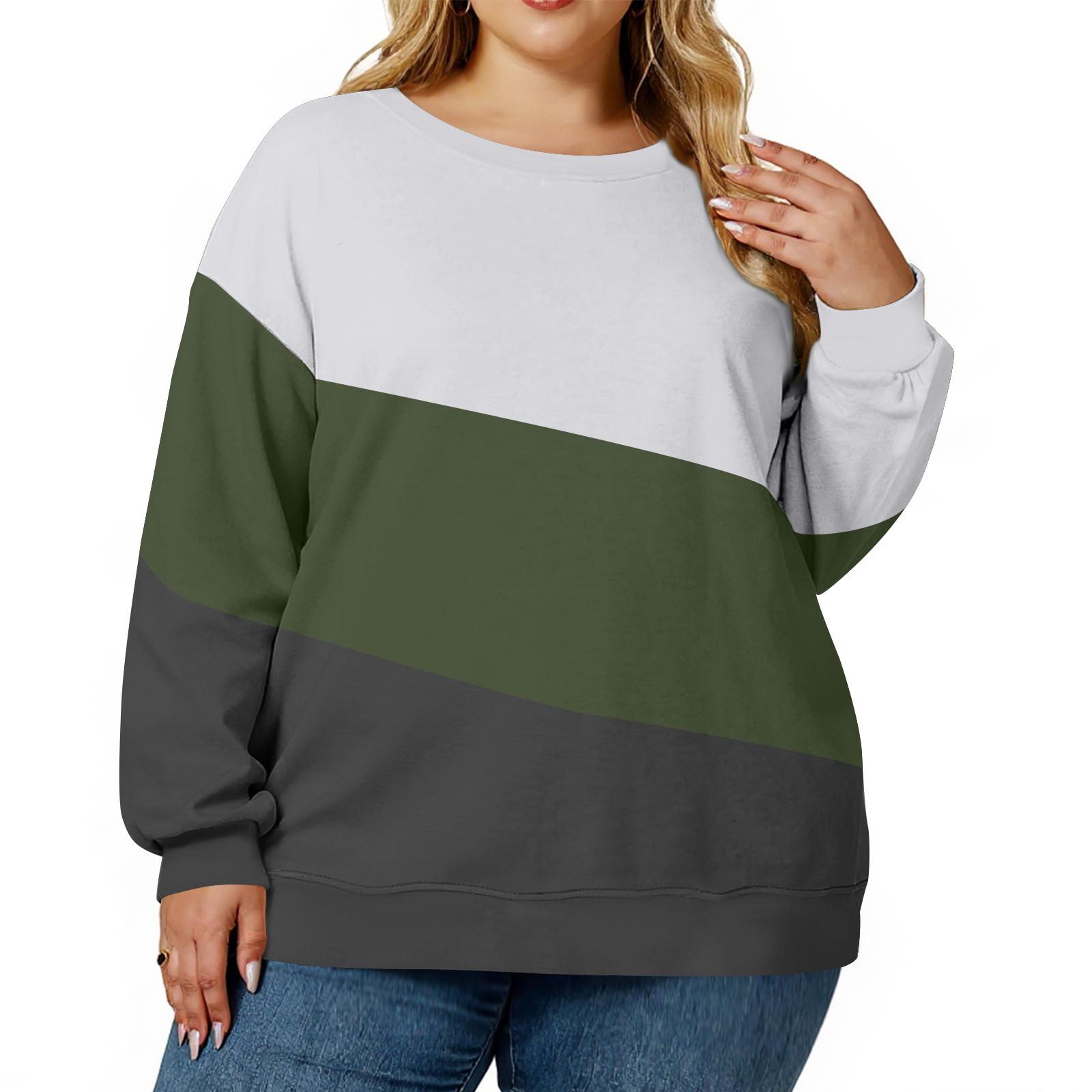 

Plus Size Sweatshirt For Women Oversized Crewneck Long Sleeve Pullover Tops XXL