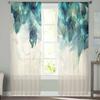 Feather Sheer Curtains for Kids Bedroom Living Room Voile Window Curtains Tulle Drapes