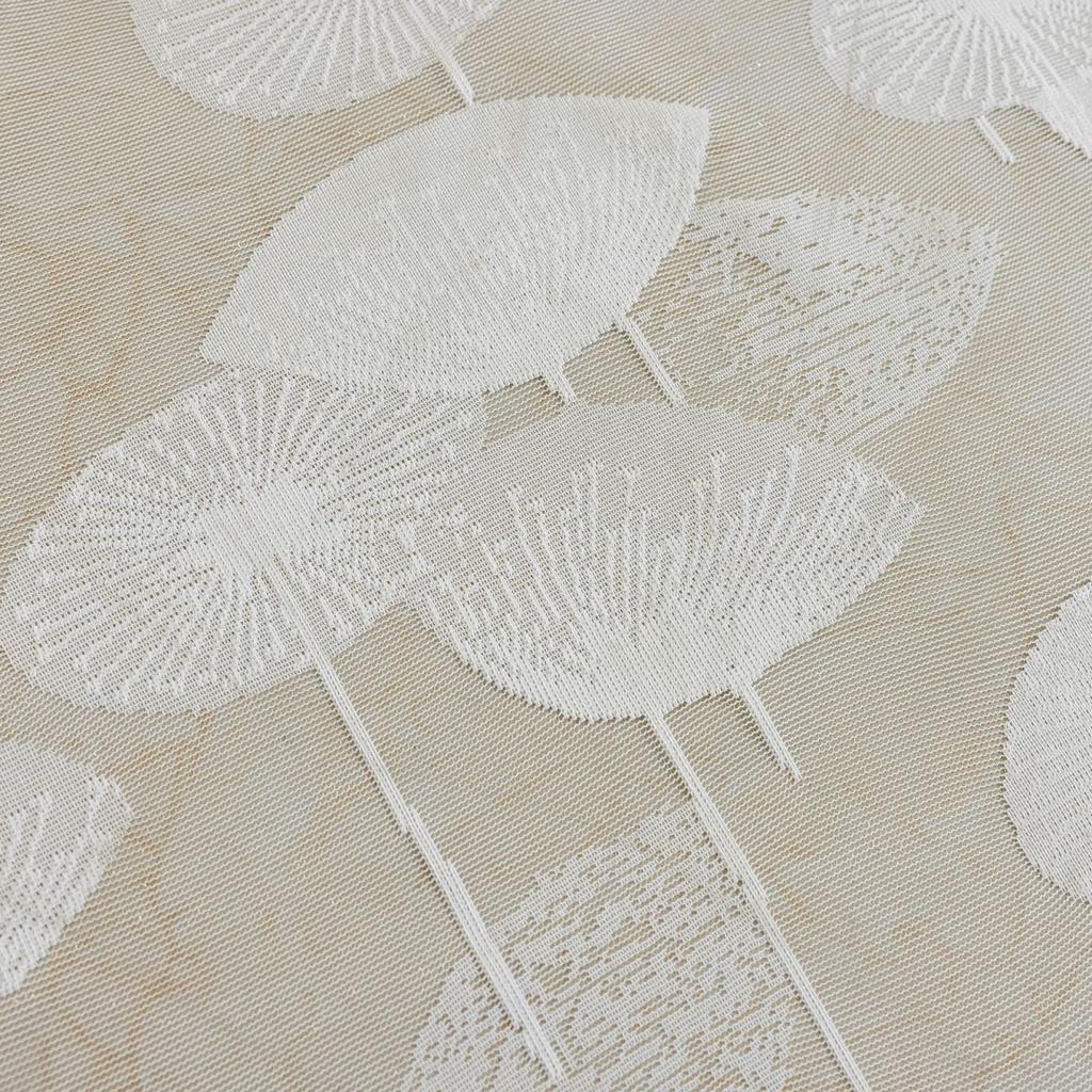 Vita jacquardspetsgardiner med & halvskir insynsskydd - Flerbladigt blommönster fönsterdraperier för vardagsrum, sovrum, matsal - Lättskött tyg