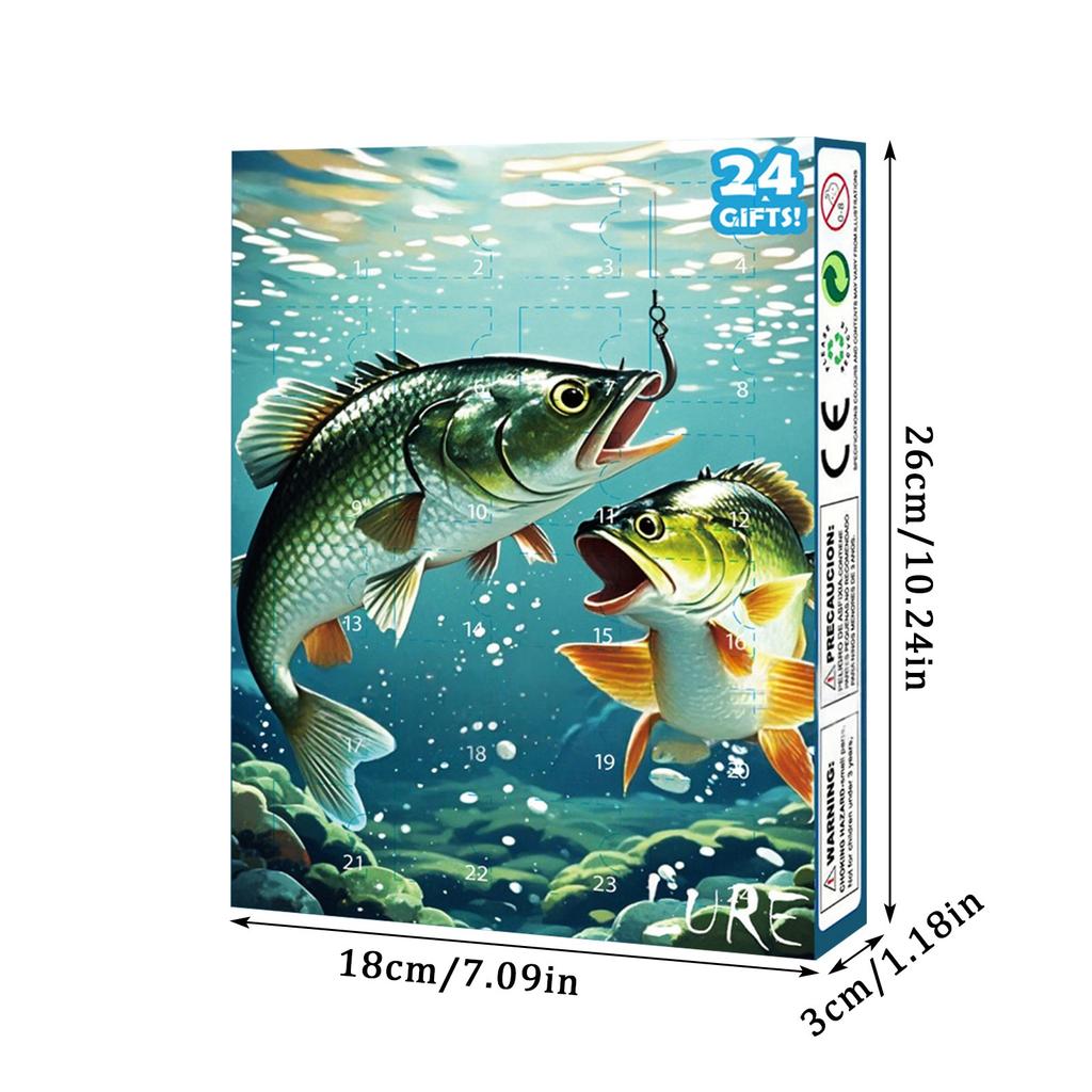 Advent Calendar Fishing Christmas Countdown - 24 Days Fishing Lures Set For Fisher Adult Men Teen Boys - 2025 Xmas Surprise Gift