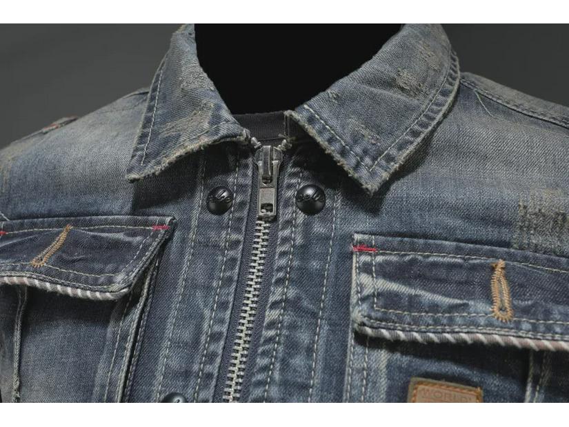 2024 Autumn Korean Trendy Men's Slim Retro Denim Jacket - Fashionable Casual Motorcycle Style