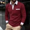 New Autumn Winter Men Clothes Long Sleee Lapel Golf Polo Shirt Tops
