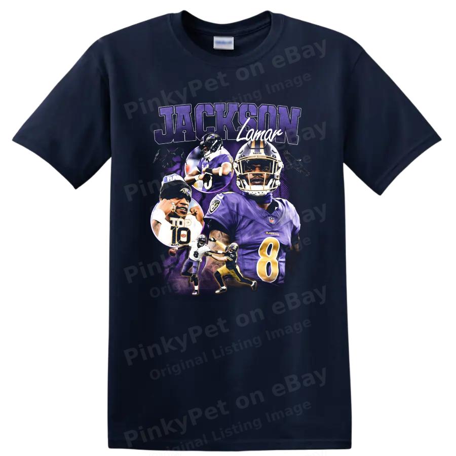 Lamar Jackson T Shirt Baltimore Ravens Football Player Portrait Tee