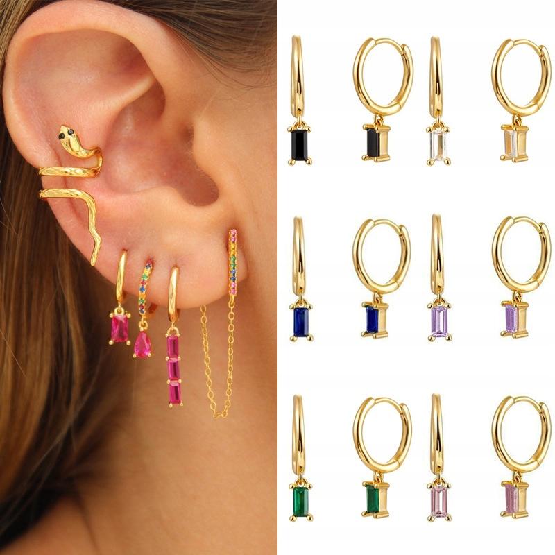 Fashionable Classic Copper Earrings K09 Golden Violet