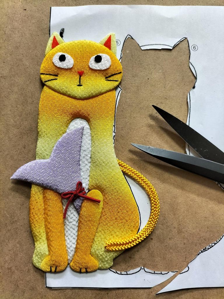 Bouquet of Tabby My Beloved Cat Chirimen Craft Kit Cats, Tapestry,