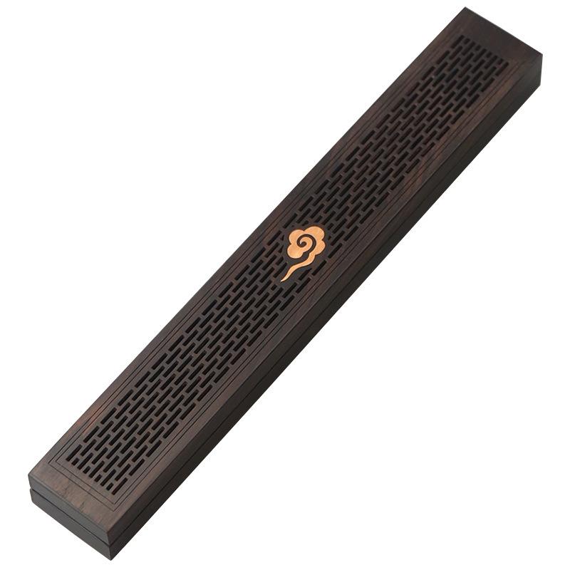 Ebony Lying Incense Box Wooden Line Incense Box Sandalwood Burner Line Incense Plug Red Light Sandalwood