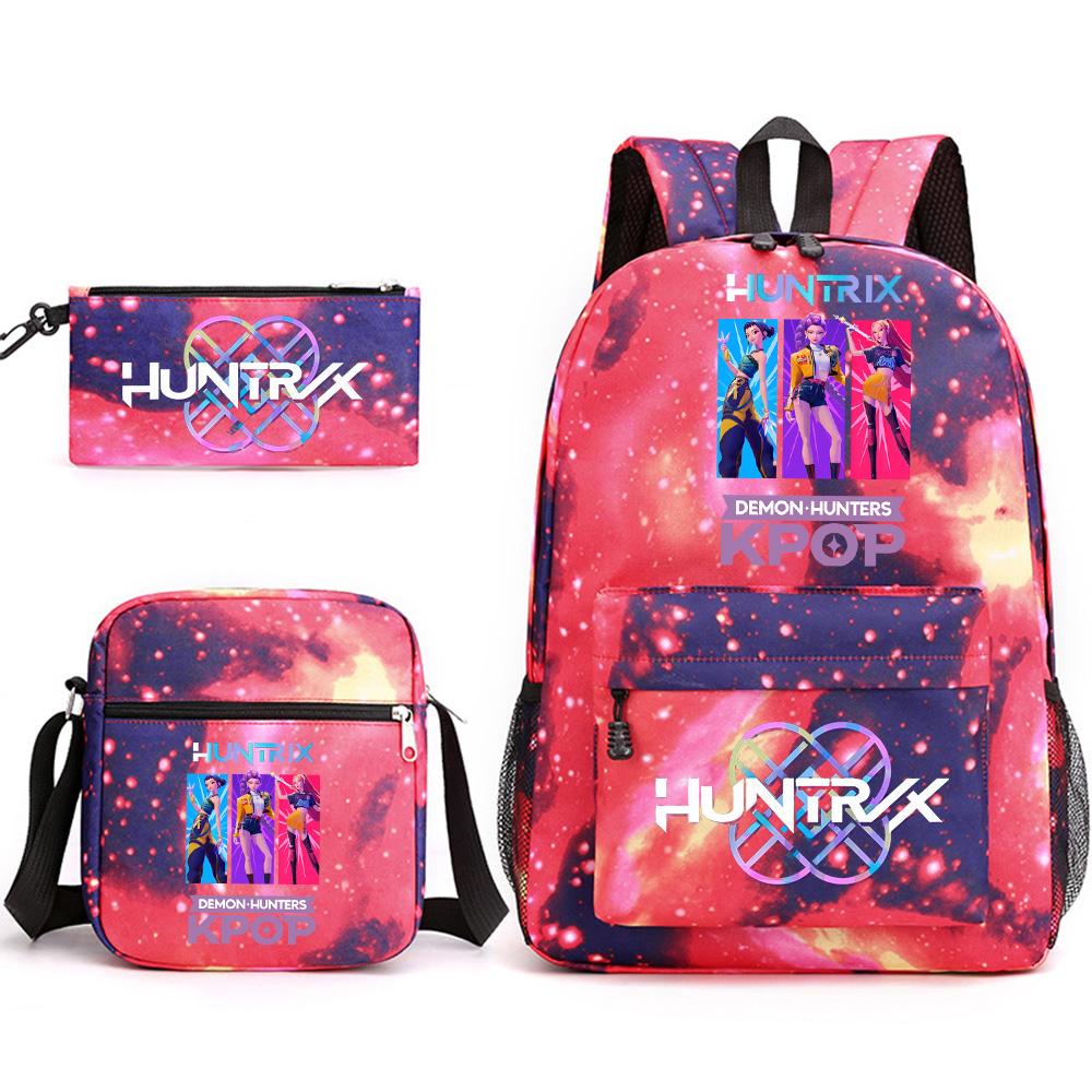3Pcs/set Anime Cartoon Printed Backpack with Shoulder Bag Pencil Case for Teenager Student Boy Girl School Bag Large Capacity Bookbag Kid Gift Rucksak