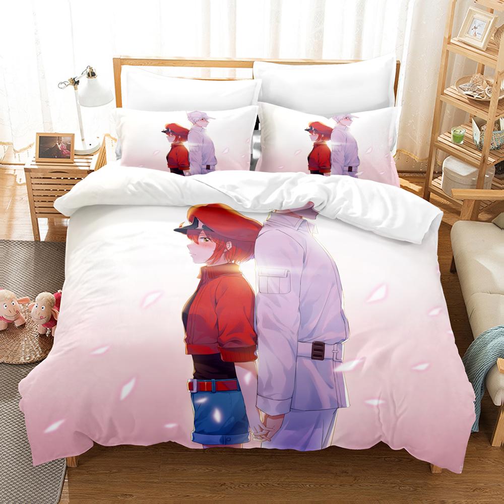 Premium 3D Print Cells At Work Cartoon Characters Image Bedding Duvet Covers And Pillowcases Boys And Girls Bedroom Decorative Textiles