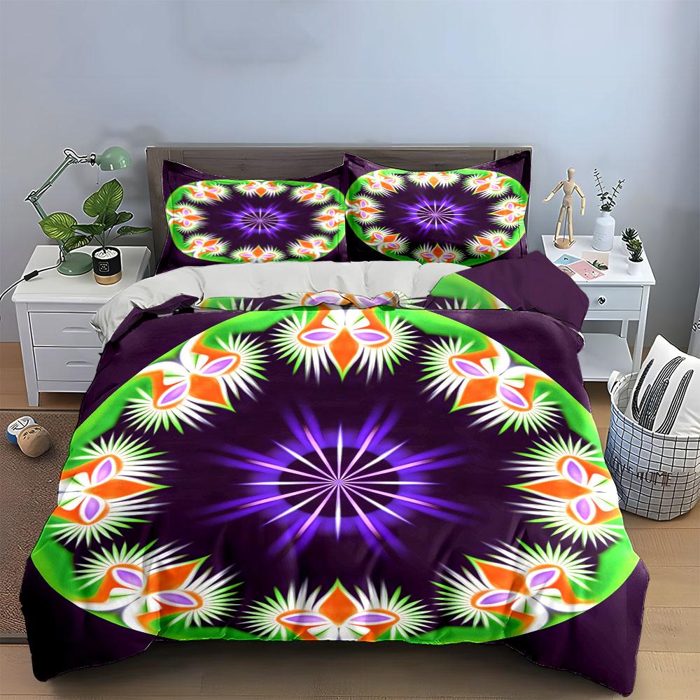 Colorful Decorative Pattern Set Soft Comfortable Duvet Cover Bedding Set Included 1*Duvet Cover & 2*Pillowcases, Gift