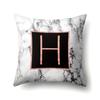 Polyester Pillowcase 26 English Letters Rose Gold Home Marble Decorative Printed Pillowcase