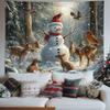 Forest Snowman Christmas Tapestry Background Cloth Wall Decoration Living Room Background Wall Room Decoration