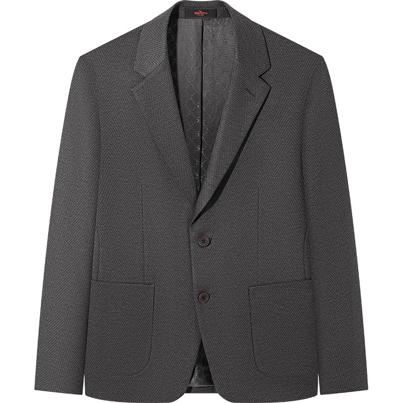 SEVEN Men's Knit Jacquard Slim Fit Business Casual Suit Jacket