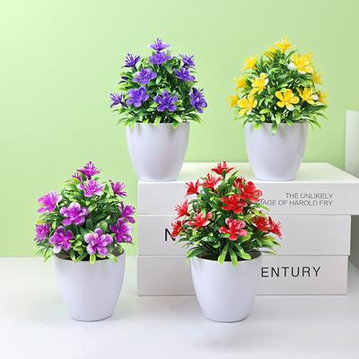 1 Stück Künstliche Blumen Fünfblättrige Pflaume Kleine Topfpflanzen Können Innen Und Außen Platziert Werden Geeignet Für Heimdekoration