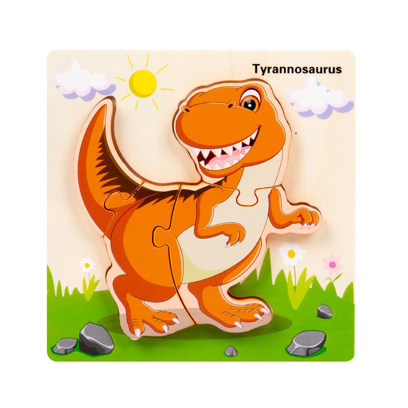 Wooden Children'S Early Education 3D Three-Dimensional Word Puzzle Animal Traffic Puzzle Enlightenment Parent-Child Interaction Educational Toy