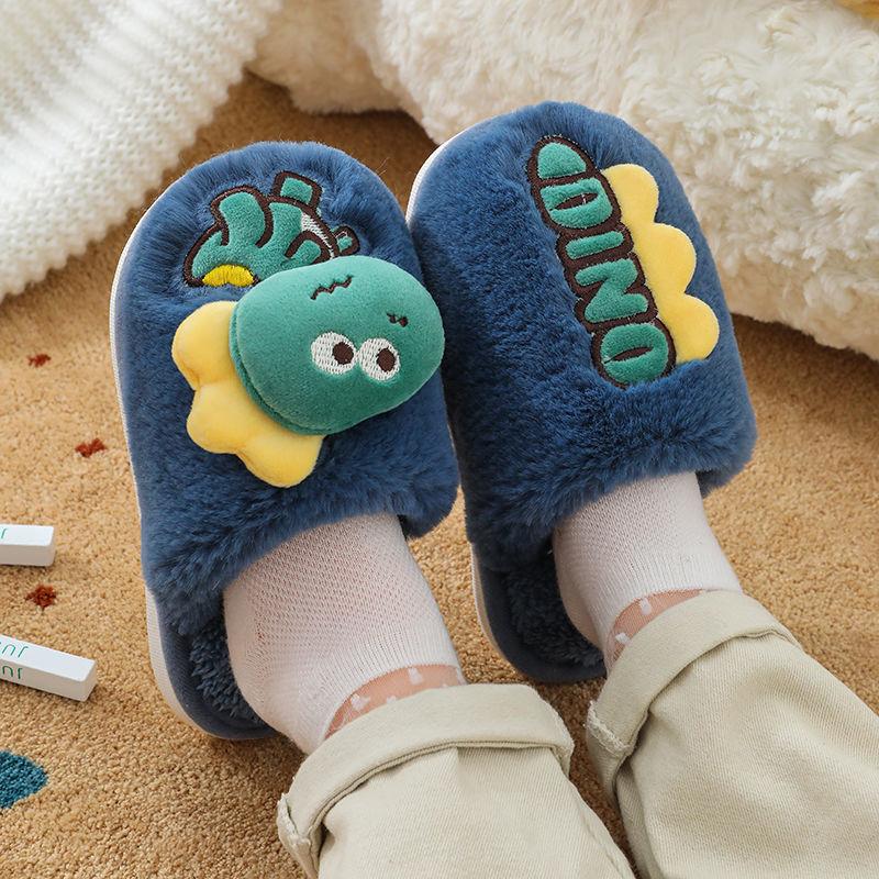 Children Cartoon Slippers Soft Bottom Cute Slipper Dinosaur Warm Children Baby Cotton Slippers Kids Shoe for Girl Zapatos Niña