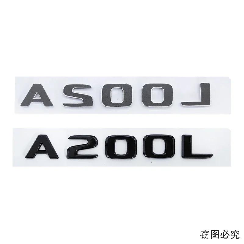 ABS Car Rear Emblem Badge Letters Side Decal Sticker Decoration for Mercedes Benz A180L A200L A220L Exterior Accessories