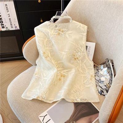 Summer New Top-style Embroidered Thin 2025 Women's Vest Vest Vest Outside