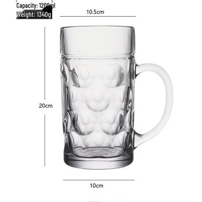 Shangqi 1200 ml Glas Bierkrug mit Henkel