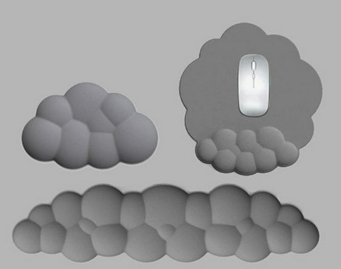 High-Value Silicone Cloud Wrist Rest Mouse Pad and Keyboard Support - Office Essential