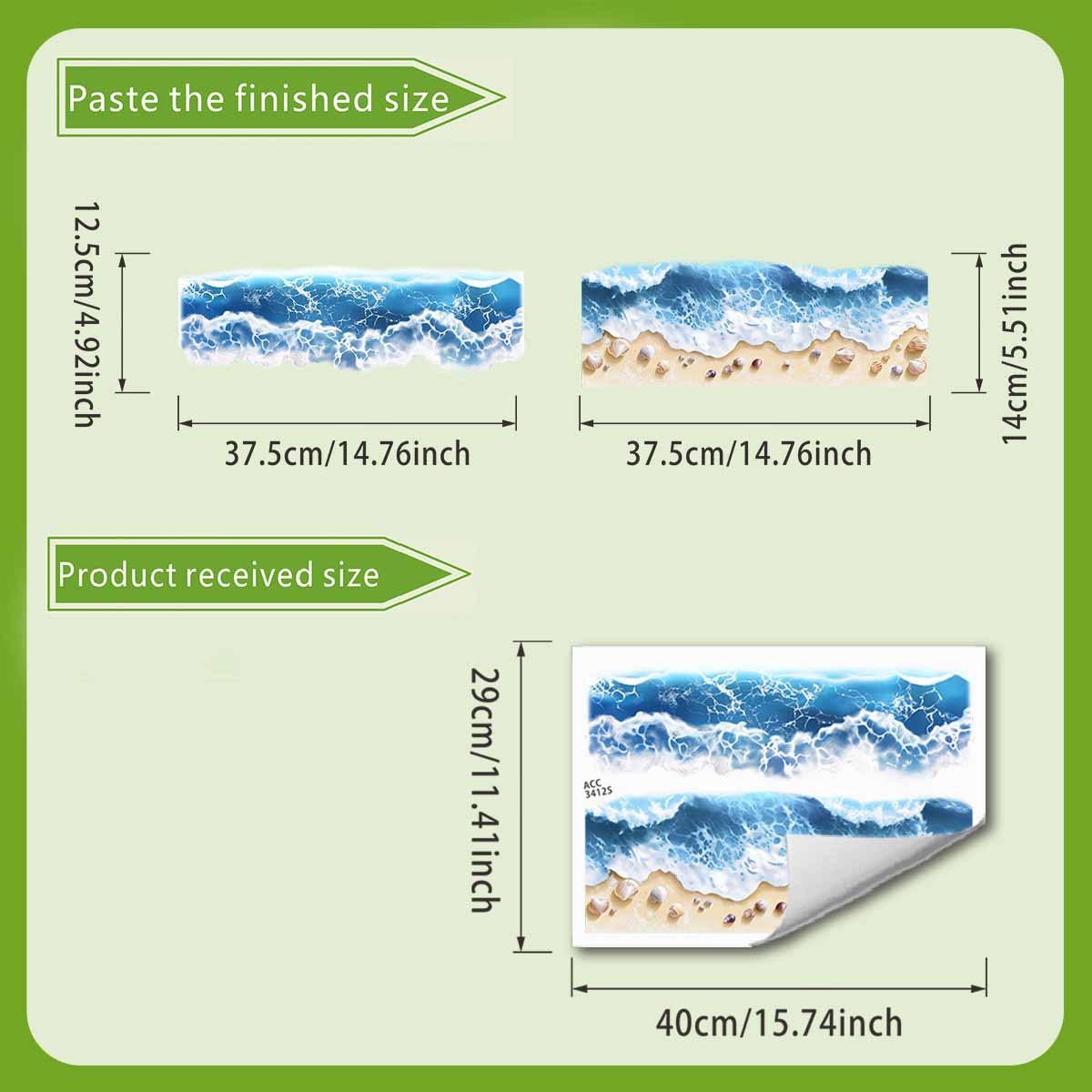 

The Sea, Beach, Exquisite Shell Toilet, Wall Stickers, Bathroom Decoration, Wall Stickers, Self-adhesive Wall Paintings 30*40cm