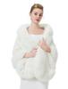 BEAUTELICATE Thick Faux Fur Warm Winter Bolero for and Ivory Women's Shawl, Weddings, Parties, Coming-of-Age Ceremonies, Christmas,