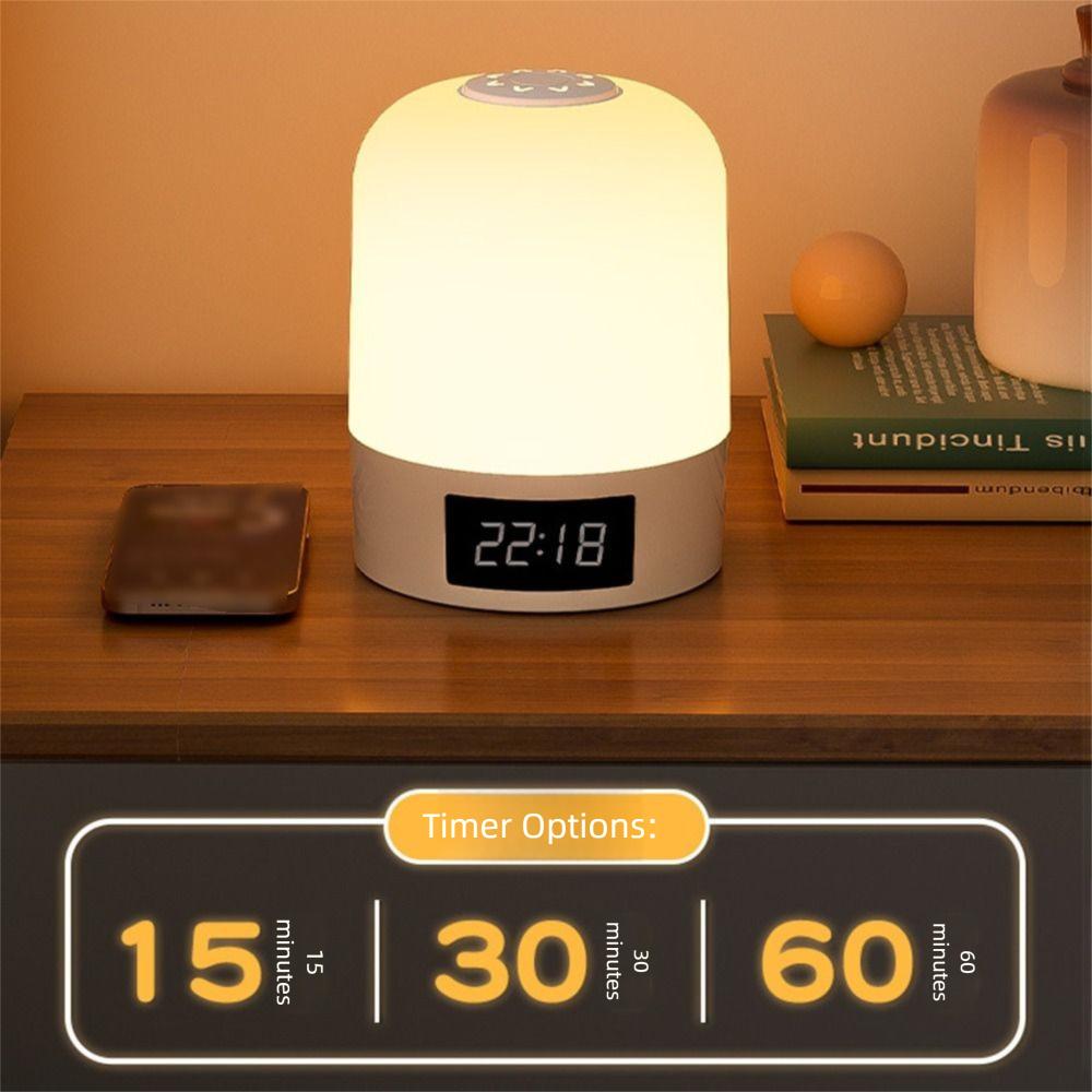 Digital Clock Touch Night Light Dimming Sleeping Lamp Bedside Table Clock LED Table Lamp  Gift