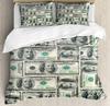 Money Duvet Cover Set,Dollar Bills Of United States Federal Reserve The Ben Franklin Portrait,Bedding Set 2/3pcs,California King