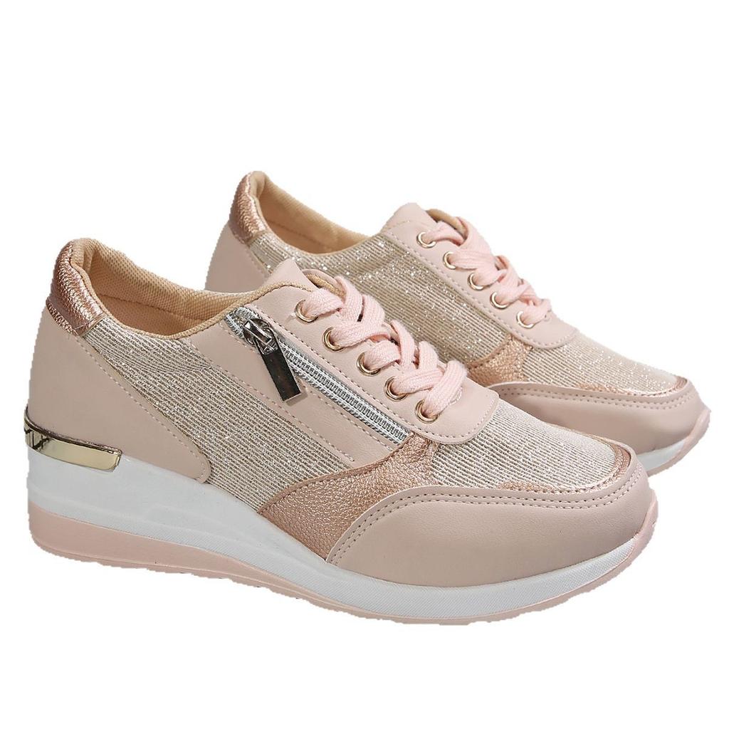 Fashion Women's Sneakers Summer 2025 Wedge Shoes Tennis Female Platform Woman-shoes New Heels Casual Trainers Thick Sole Roses Large