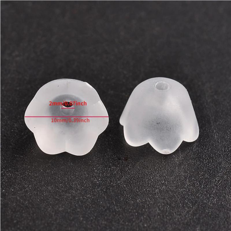 

50/100/200pcs Transparent Acrylic Beads Tulip Flower Lily of The Valley for Jewelry Making DIY Bracelet Necklace Crafts Material