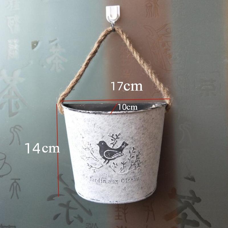 Retro, Wrought Iron Wall Hanging Flower Barrels, Flower Vessels, Flower Pots, Hanging Baskets, Flower Baskets, Wall Decorations, Garden Courtyards