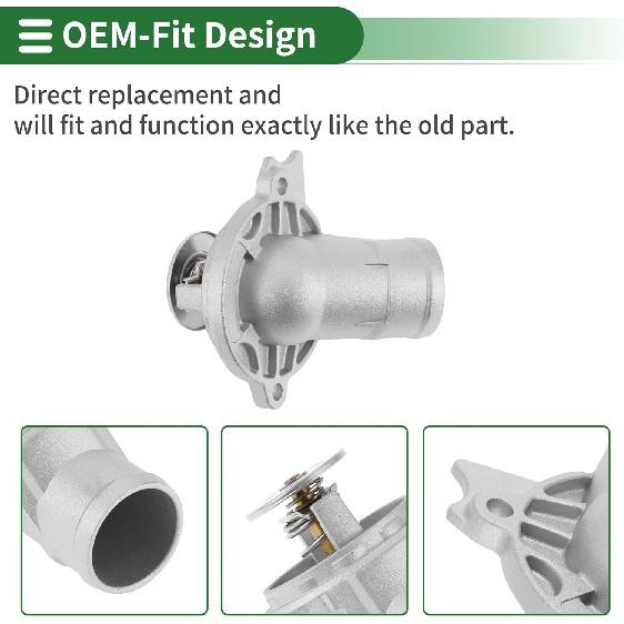 Motoforti Car Thermostat Engine Coolant Thermostat Housing Assembly for Mercedes-Benz C240 E320 E500 Aluminum Alloy No.1122030275