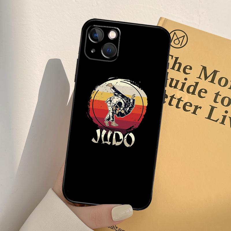Japanese Martial Arts Judo Phone Case For iPhone 16 15 14 13 11 12 Pro Max 13 12 mini XR 16e 15 16 Plus Full Cover