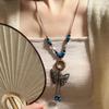 Bohemian Retro Butterfly Long Necklace Women's New Chinese Ethnic Style Vintage Medieval Sweater Chain Accessories
