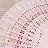 Wooden Carved Folding Fan with Printed Design