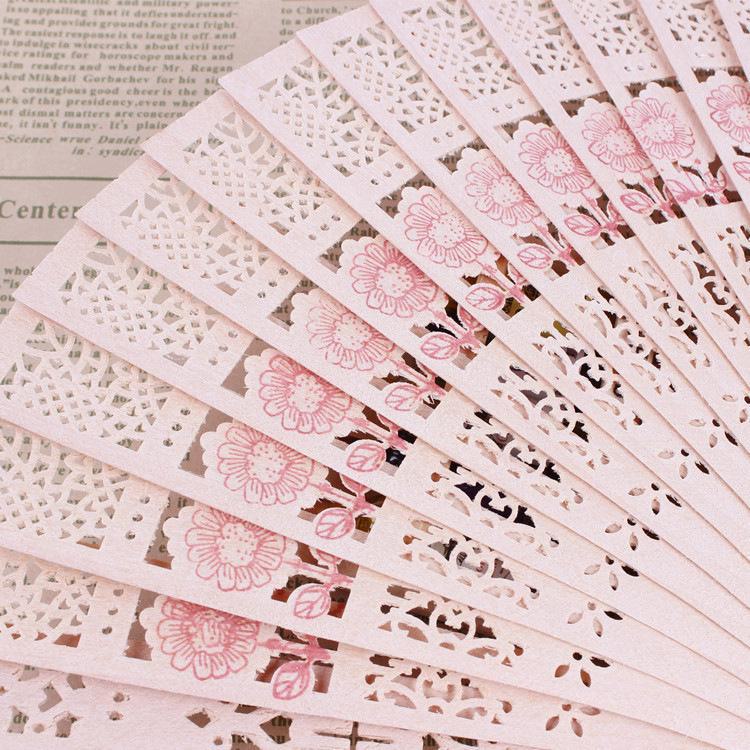 Wooden Carved Folding Fan with Printed Design