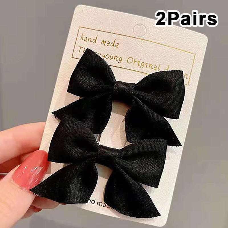 2Pairs Lovely Bow Headgear Sweet Little Girl Hair Accessories Summer Girls Net Red Baby Hairpins Children Hair Clips Gifts